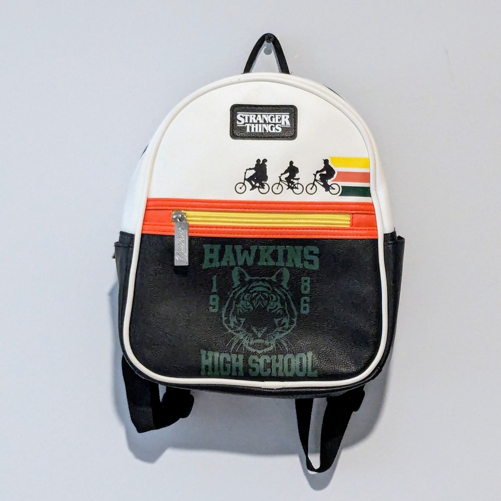 Stranger Things Hawkins Highschool White Backpack